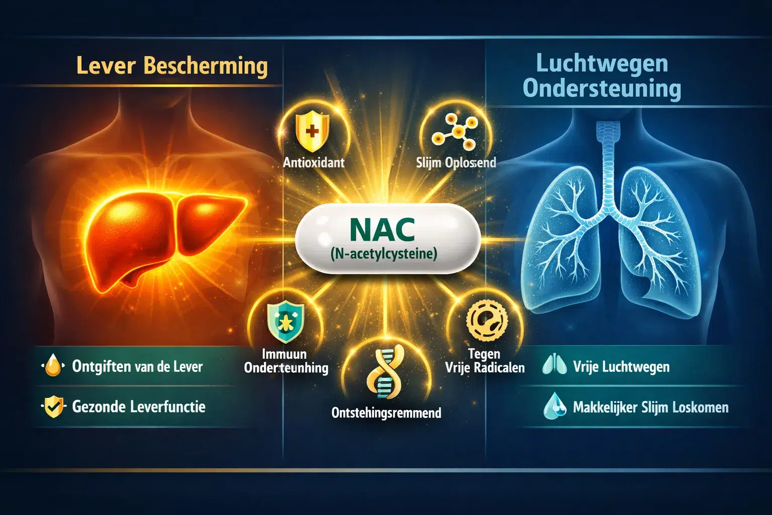 lever bescherming, luchtwegen ondersteuning nac